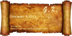 German Kitti névjegykártya